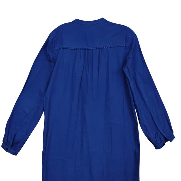 Roller Rabbit Maxi Kaftan Dress Size Small Blue Long Sleeve Pullover Embroidered - Picture 8 of 9